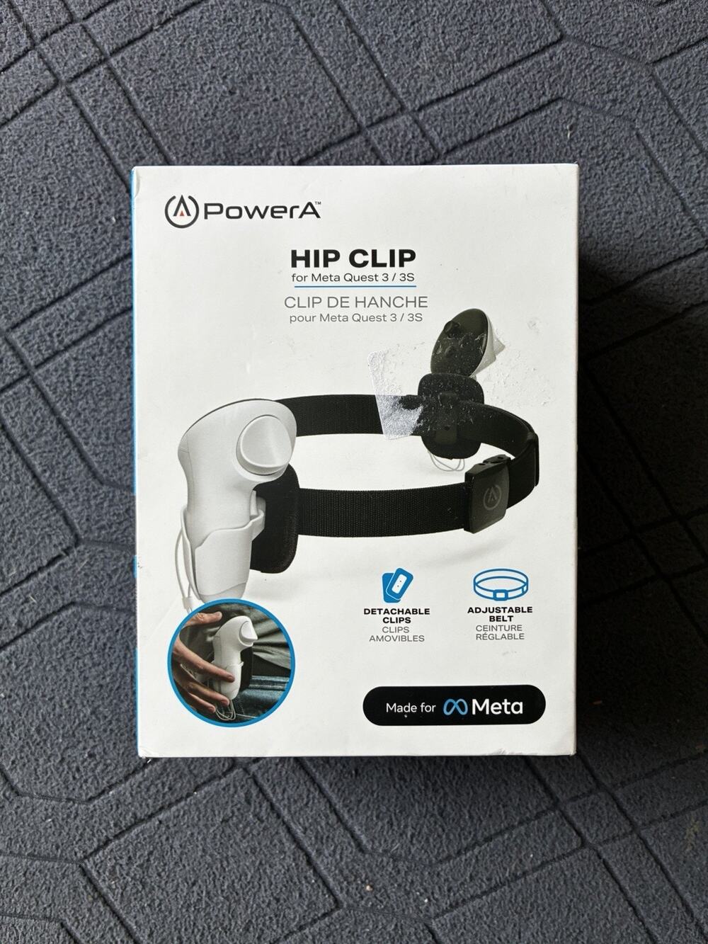 PowerA Hip Clip for Meta Quest 3 & 3S Adjustable 45" Belt Detachable Clips New